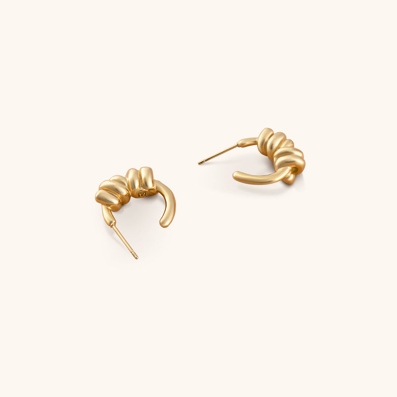 Golden Spiral Hoops - Jewelry de Corner