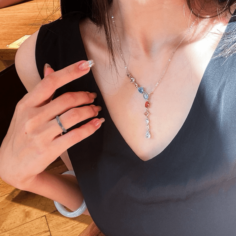 Colorful Candy Color Stone Necklace - Jewelry de Corner