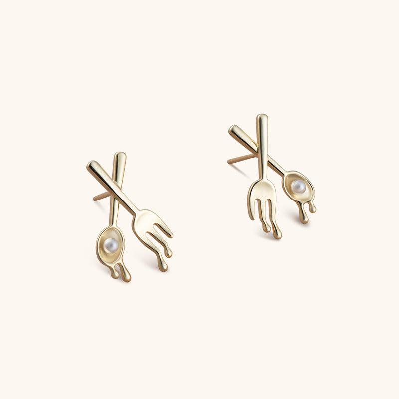 Sense of Ceremony Studs Earrings - 18K Gold Plated - Jewelry de Corner