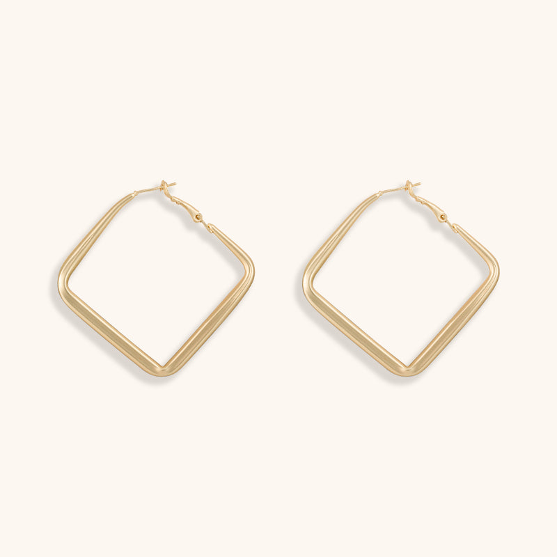 Gold Frame Swaying Hoops