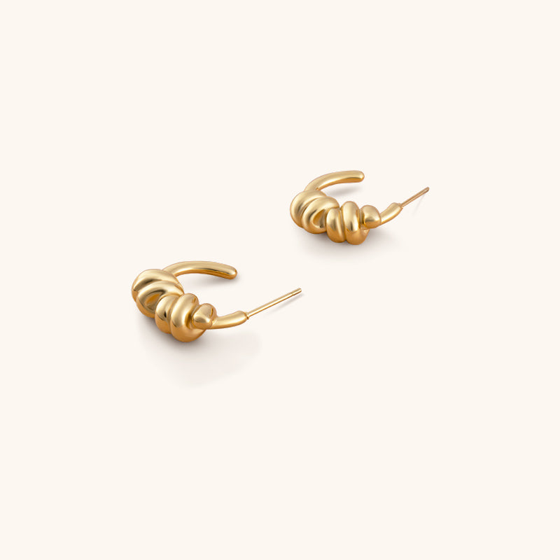 Golden Spiral Hoops - Jewelry de Corner
