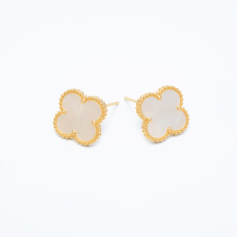 Boucle d'oreille clover à quatre feuilles porte-bonheur