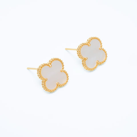 Boucle d'oreille clover à quatre feuilles porte-bonheur