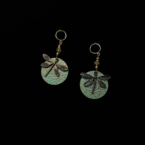 Vintage Dragonfly Insect Earrings