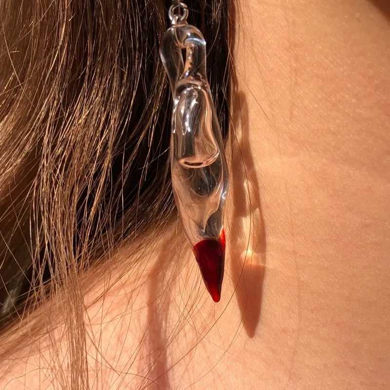 Both Detachable Two-Band Flame Earrings Necklace - Jewelry de Corner