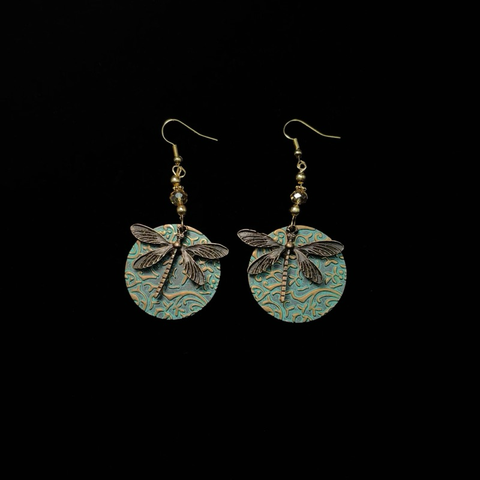 Vintage Dragonfly Insect Earrings