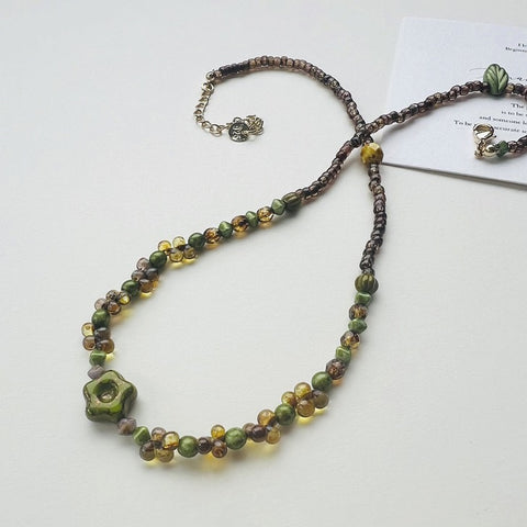 Vintage Vitality Czech Bead Handmade Necklace