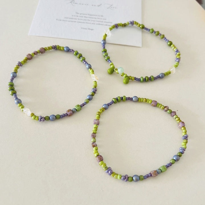 Pulsera elástica hecha a mano con cuentas checas Vitality