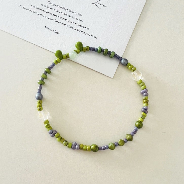 Pulsera elástica hecha a mano con cuentas checas Vitality