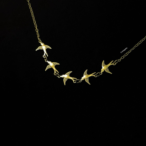 Vintage Swallow Bird Necklace