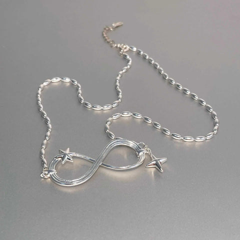 Endless Star Trail Necklace S925 Silver Earrings Pair - Jewelry de Corner