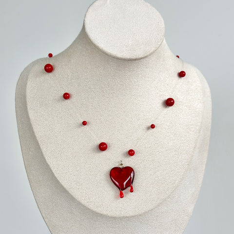 Geometric Scarlet Design Necklace