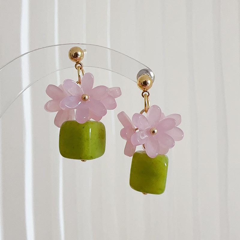 Spring Summer Dopamine Series Pink Cherry Blossoms Earrings - Jewelry de Corner