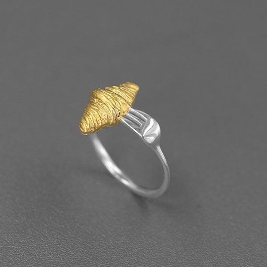 Funny Bread and Fork Silver Ring - Jewelry de Corner