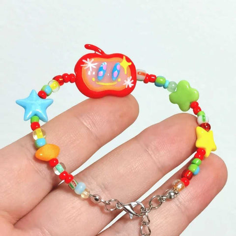 Handmade Apple-Themed Cute Dopamine Bracelet - Jewelry de Corner