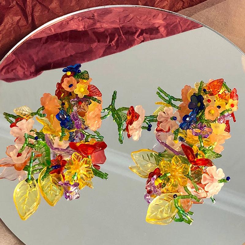 Spring Summer Dopamine Series Rainbow Bouquet Earrings - Jewelry de Corner