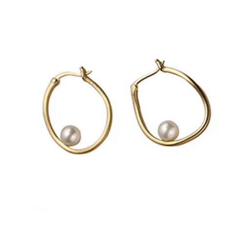 Pearl Hoop Simple Earrings - Jewelry de Corner