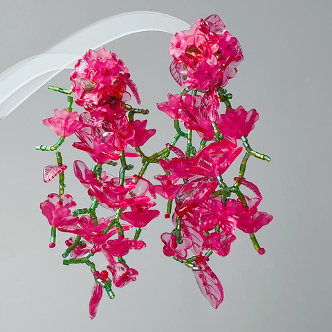 Spring Summer Dopamine Series Pink Camellia Earrings