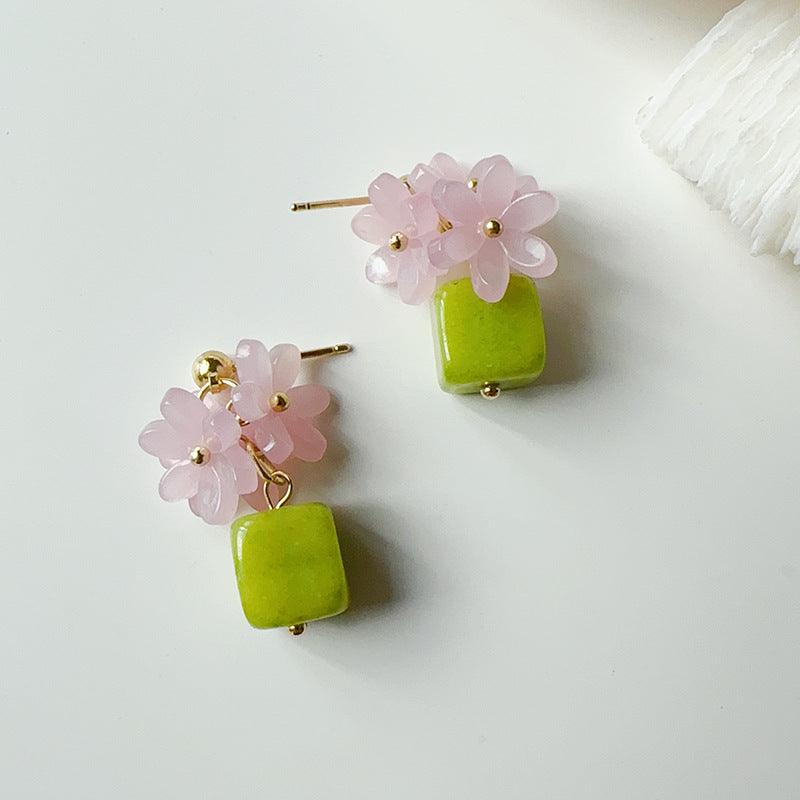 Spring Summer Dopamine Series Pink Cherry Blossoms Earrings - Jewelry de Corner
