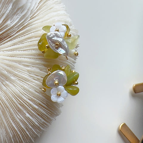 Spring Summer Dopamine Series White Jasmine Earrings