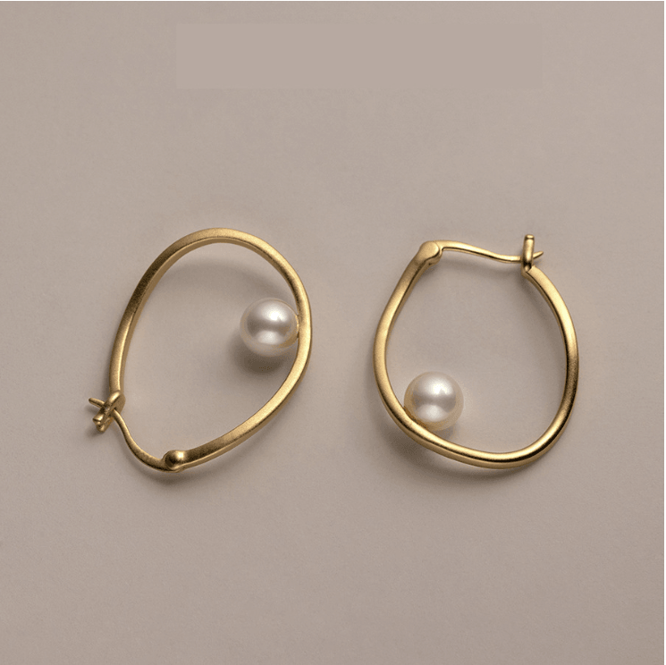 Pearl Hoop Simple Earrings - Jewelry de Corner