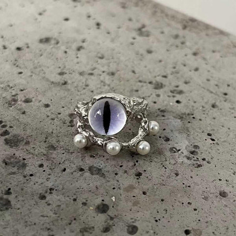 Cat's Eye Alloy Open Ring - Jewelry de Corner