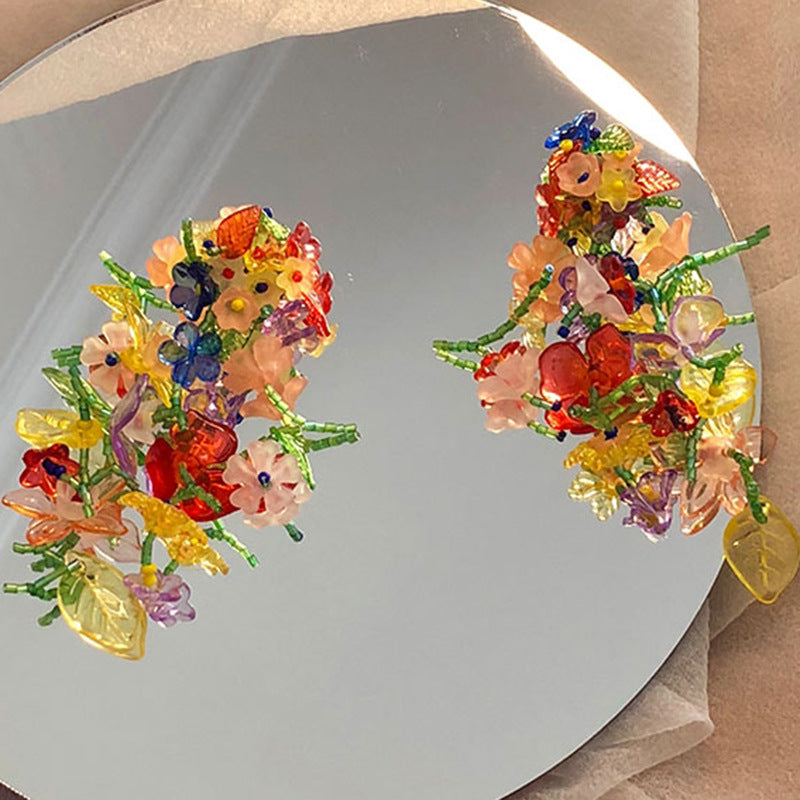 Spring Summer Dopamine Series Rainbow Bouquet Earrings - Jewelry de Corner