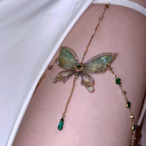 Handmade Butterfly Epoxy Leg Necklace Body Chain - Jewelry de Corner