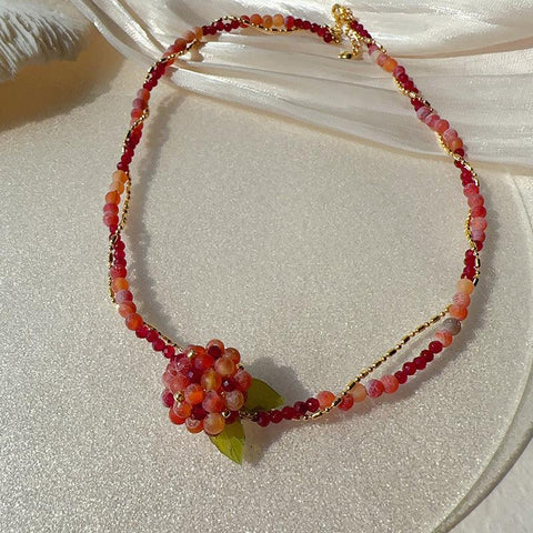 Spring Summer Dopamine Series Cranberries Necklace - Jewelry de Corner