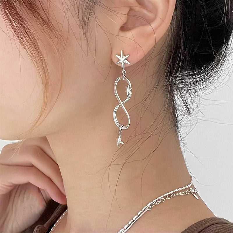 Endless Star Trail Earrings S925 Silver Earrings Pair - Jewelry de Corner