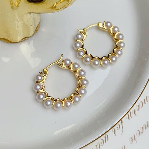 Pearl Spin Fold Design Earrings - Jewelry de Corner