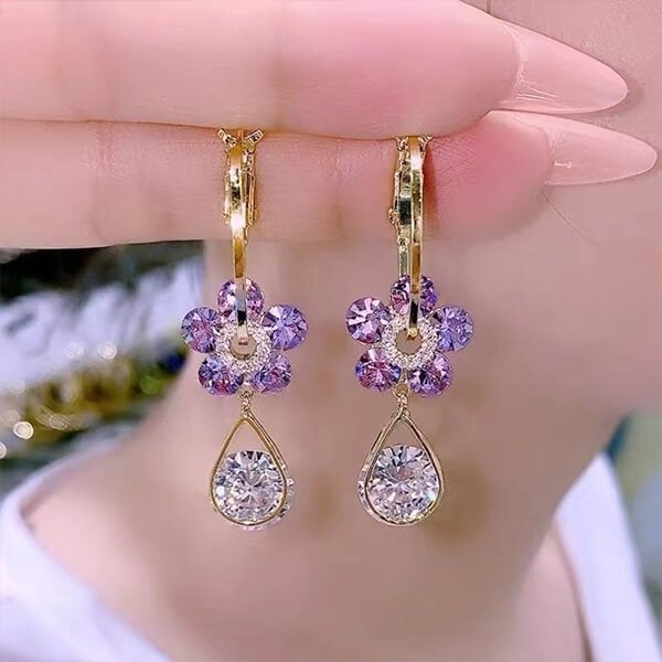 Flower Crystal Earrings - Jewelry de Corner