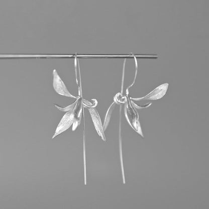 Abstract Orchid Silver Earrings - Jewelry de Corner