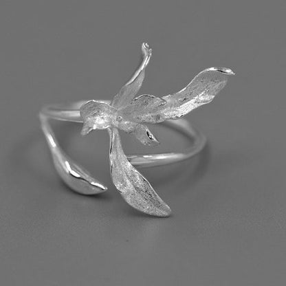 Abstract Orchid Silver Ring - Jewelry de Corner