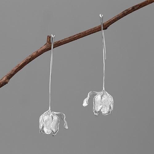 Abstract Tulip Silver Earrings - Jewelry de Corner