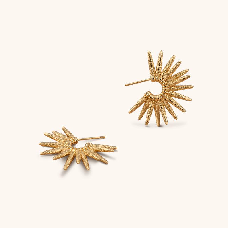 Afterglow of Apollo Hoops Earrings - 18K Gold Plated - Jewelry de Corner