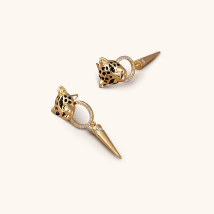 Black Panther Studs Earrings - 18K Gold Plated - Jewelry de Corner