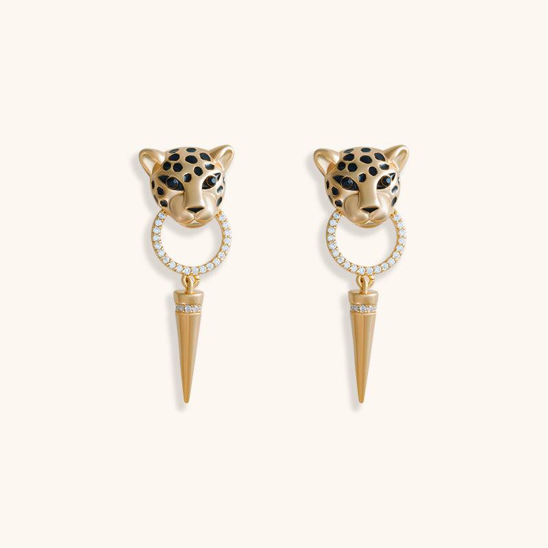 Black Panther Studs Earrings - 18K Gold Plated - Jewelry de Corner