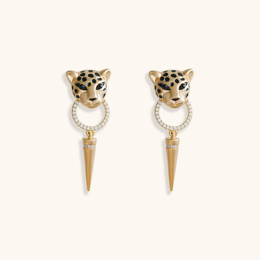 Black Panther Studs Earrings - 18K Gold Plated - Jewelry de Corner