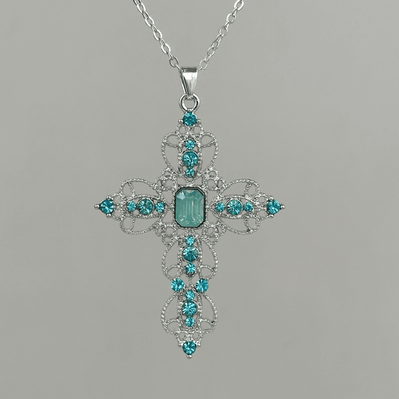 Blue Lace Cross Necklace - Jewelry de Corner