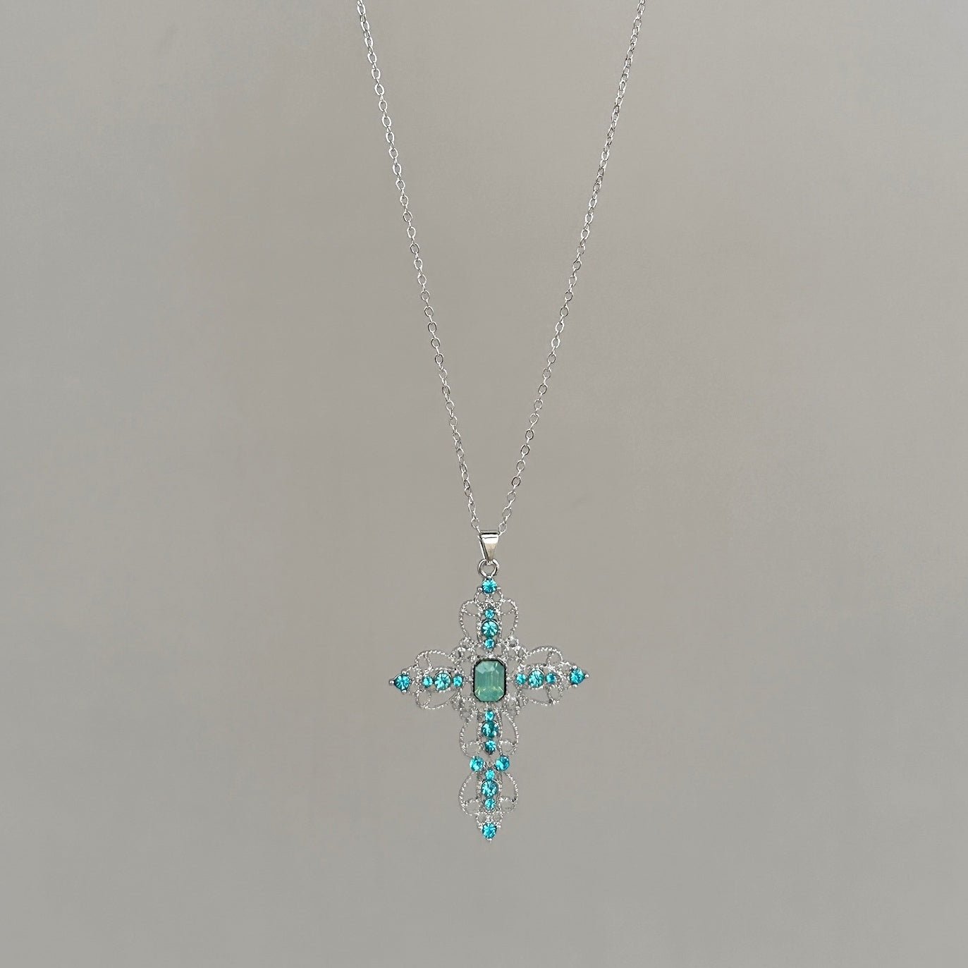 Blue Lace Cross Necklace - Jewelry de Corner