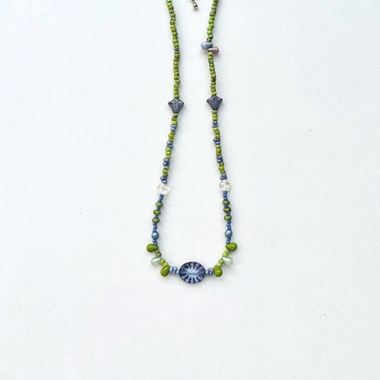 Brown - Green Forest - Inspired Czech Bead Handmade Necklace - Jewelry de Corner