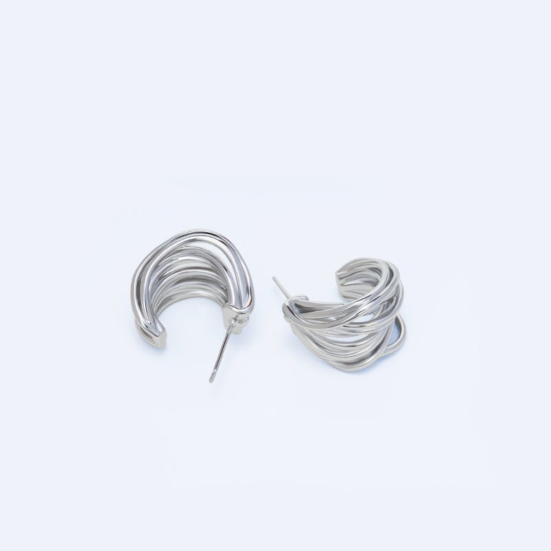C - Shaped Multi - Layer Wire - Wrapped Earrings - Jewelry de Corner