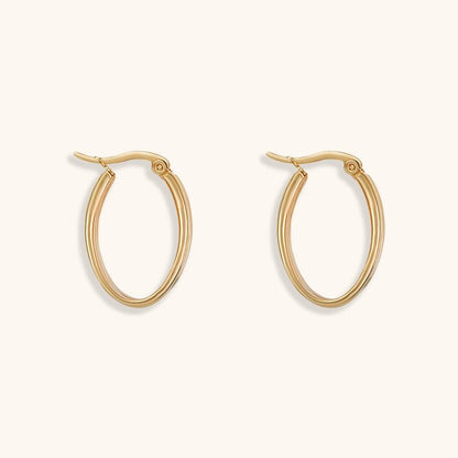 Close - Parallel Hoops Earrings - 18K Gold Plated - Jewelry de Corner