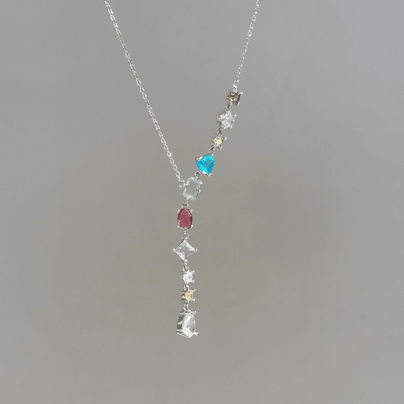 Colorful Candy Color Stone Necklace - Jewelry de Corner