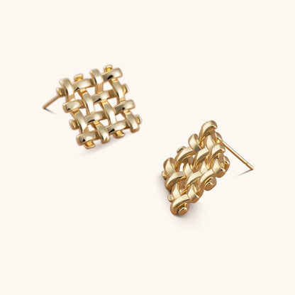 Elegant Road Studs Earrings - 18K Gold Plated - Jewelry de Corner
