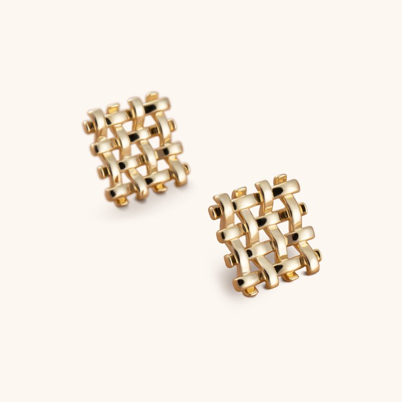 Elegant Road Studs Earrings - 18K Gold Plated - Jewelry de Corner