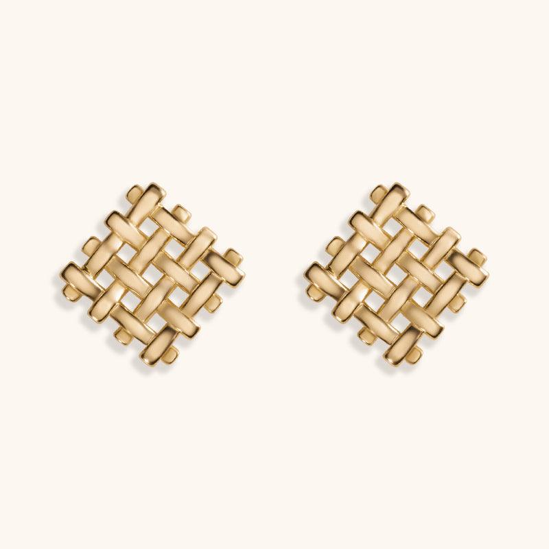 Elegant Road Studs Earrings - 18K Gold Plated - Jewelry de Corner