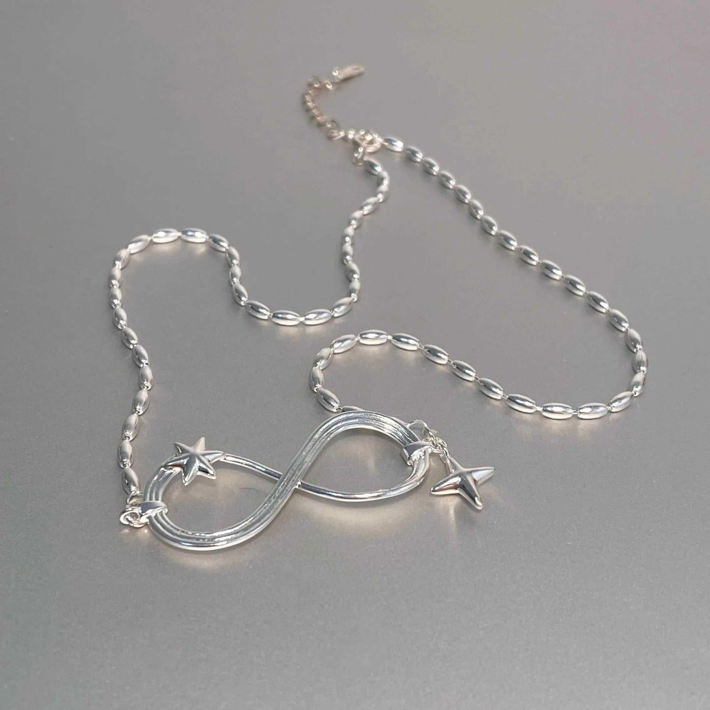 Endless Star Trail Necklace S925 Silver Earrings Pair - Jewelry de Corner
