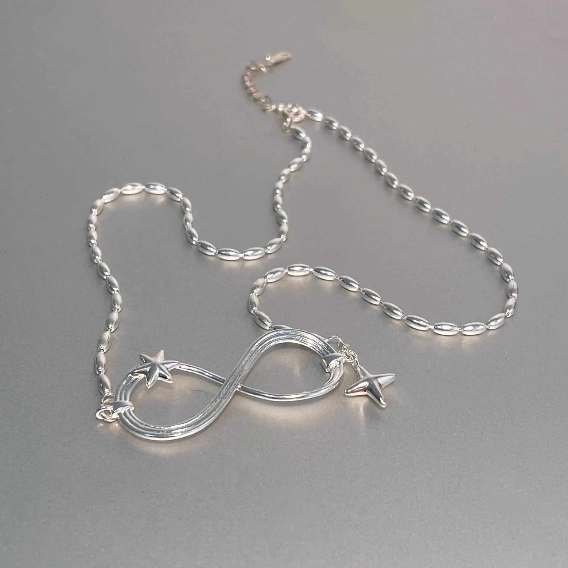 Endless Star Trail Necklace S925 Silver Earrings Pair - Jewelry de Corner